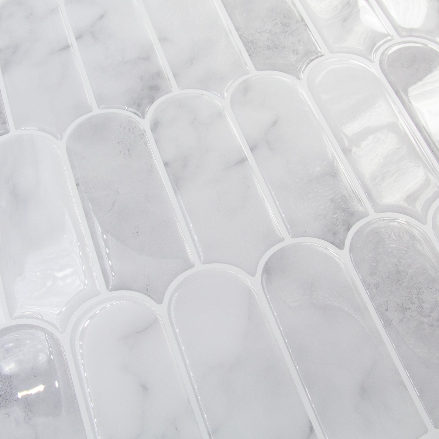 Grå marmorlignende fliseklistermærke (lunar) - skrå vinkel - stickoramic