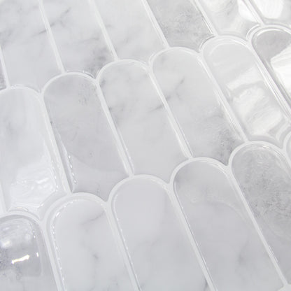 Grå marmorlignende fliseklistermærke (lunar) - skrå vinkel - stickoramic