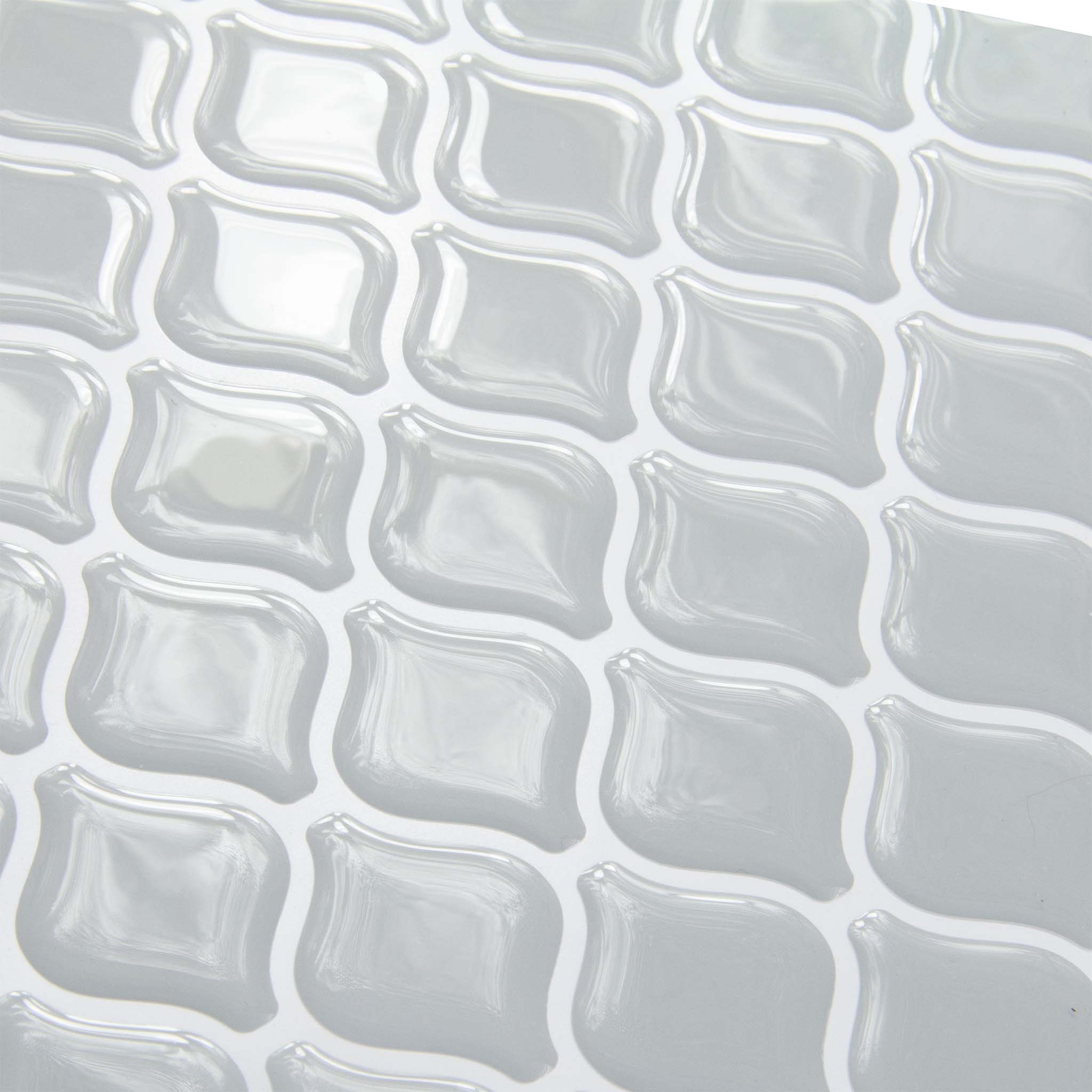 Grå peel and stick flise i marokkansk mønster (mist matrix) skrå vinkel - stickoramic