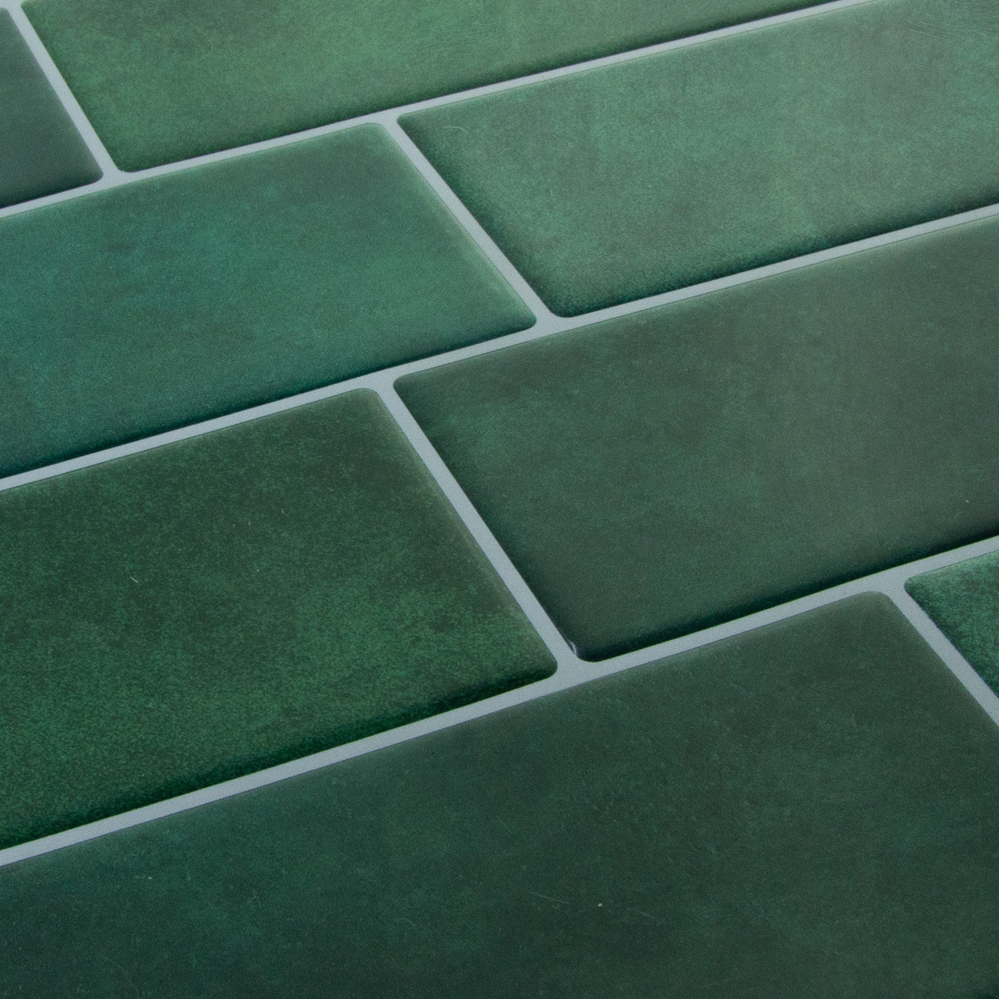 Grønt fliseklistermærke (jade journey) - skrå vinkel - stickoramic