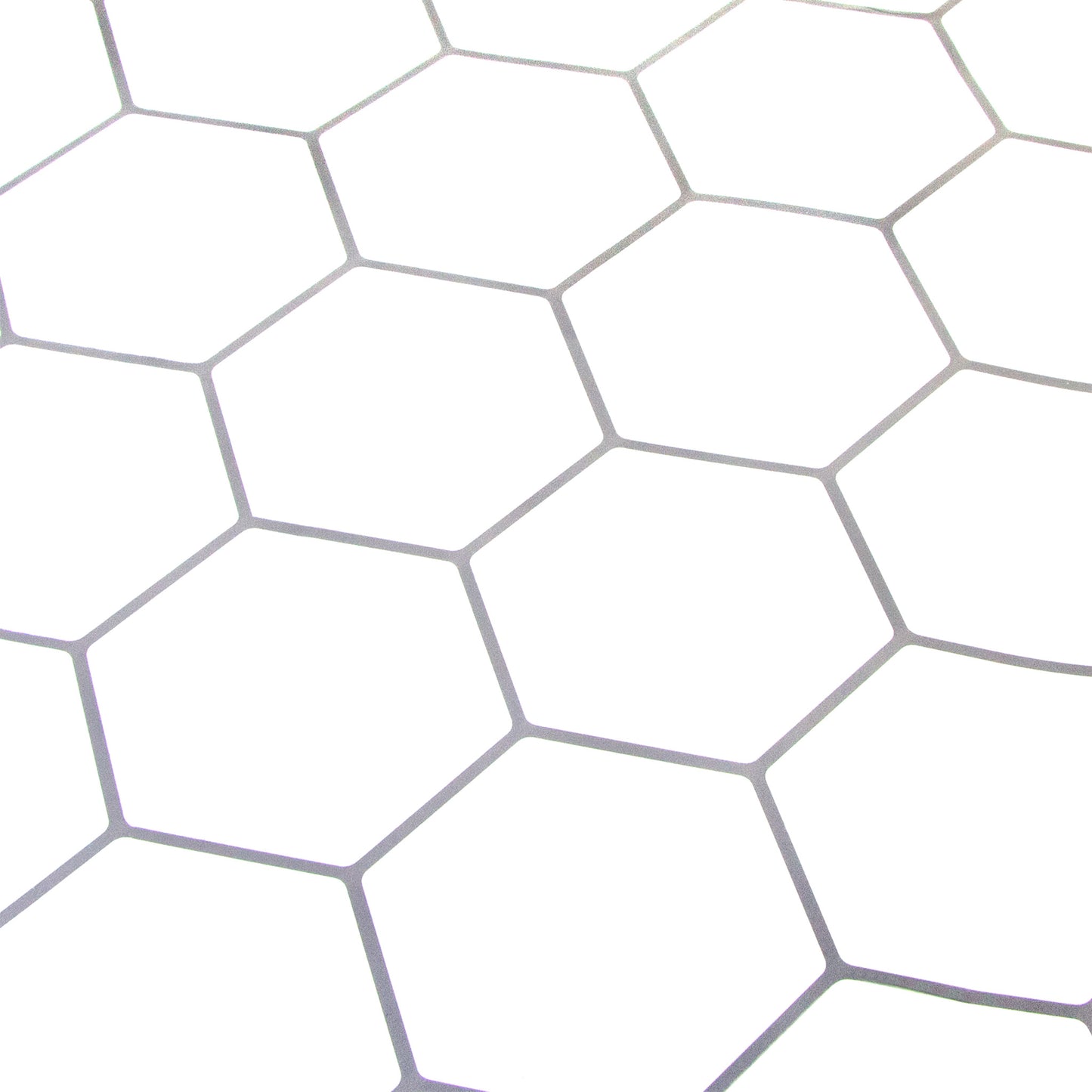 Hvidt hexagon fliseklistermærke (igloo) fra skrå vinkel - stickoramic