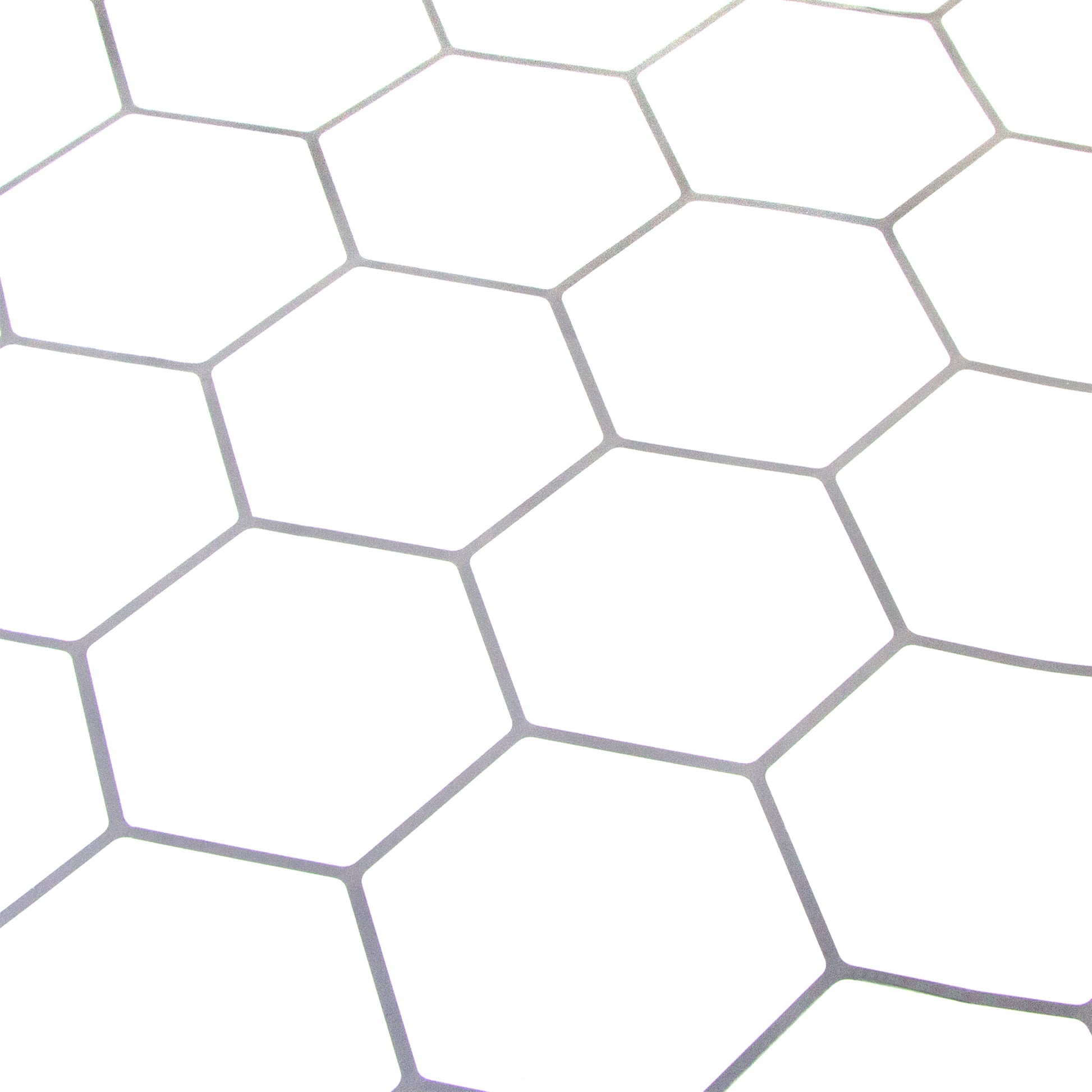 Hvidt hexagon fliseklistermærke (igloo) fra skrå vinkel - stickoramic