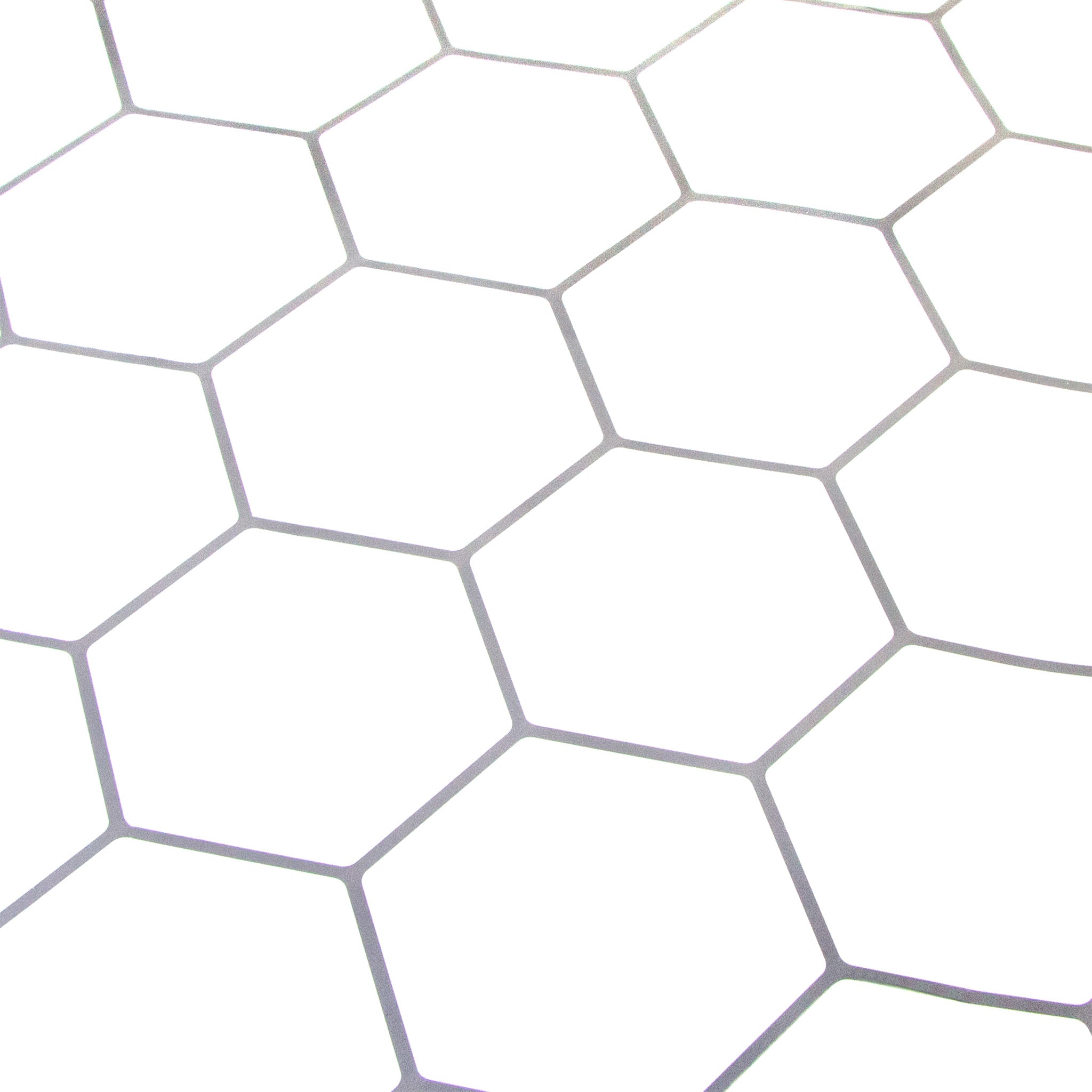 Hvidt hexagon fliseklistermærke (igloo) fra skrå vinkel - stickoramic