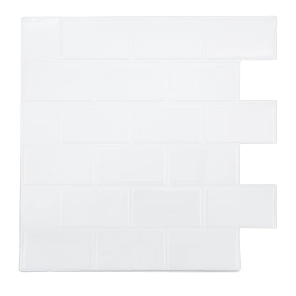 Hvide fliseklistermærker (peel and stick flise) (polar passage) - stickoramic