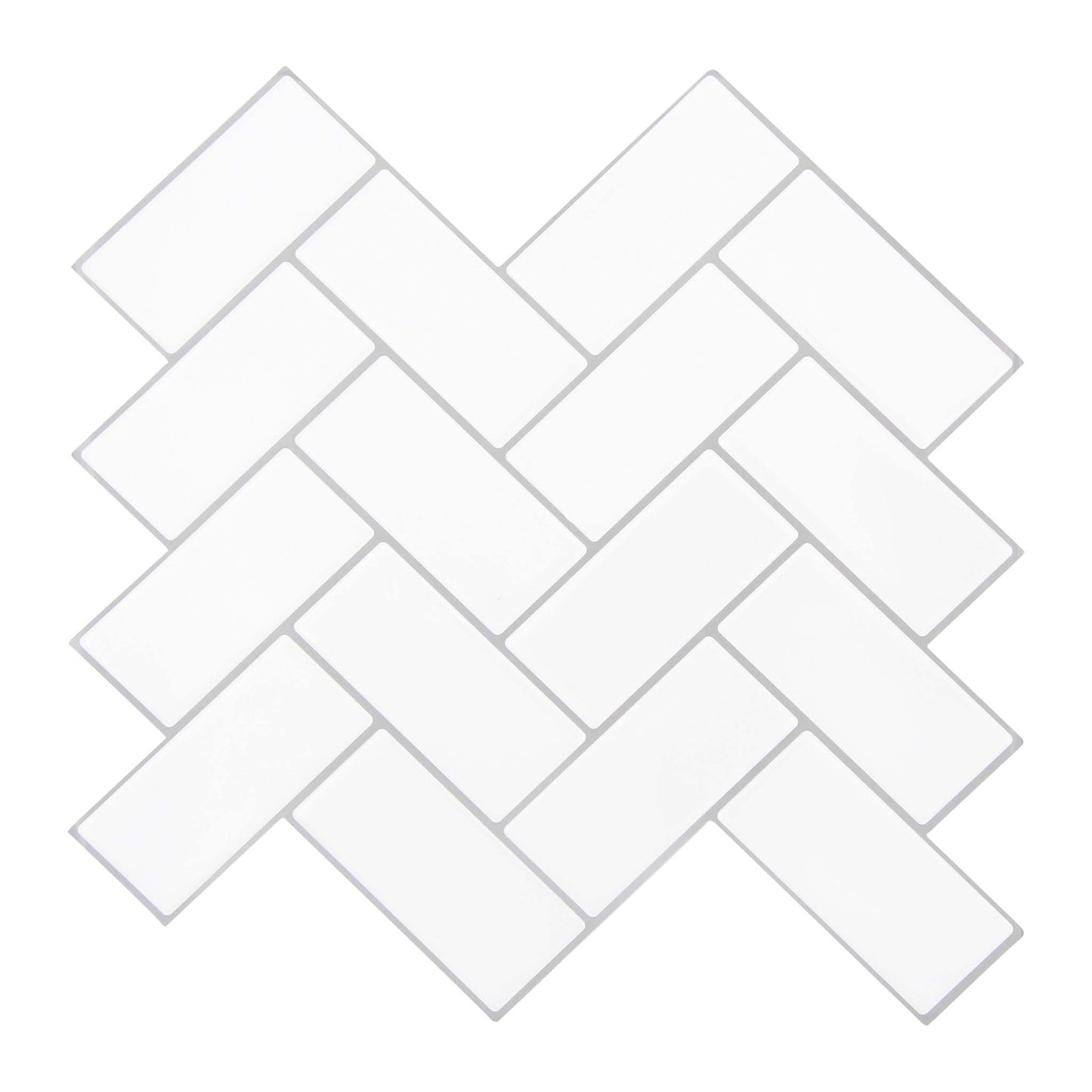 Hvid peel and stick flise i sildeben mønster (snowbone) stickoramic