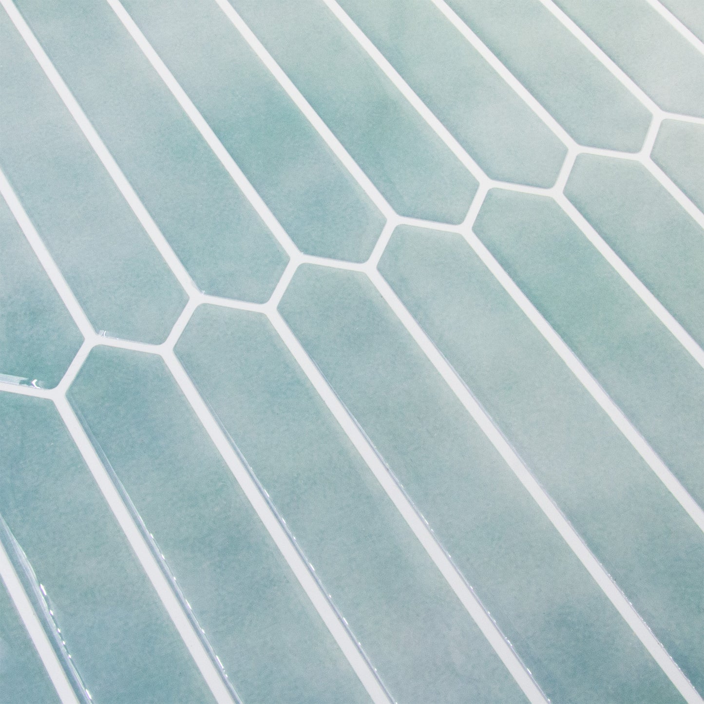 Turkisblå fliseklistermærker (turquoise tides) fra skrå vinkel - stickoramic