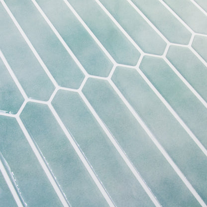 Turkisblå fliseklistermærker (turquoise tides) fra skrå vinkel - stickoramic